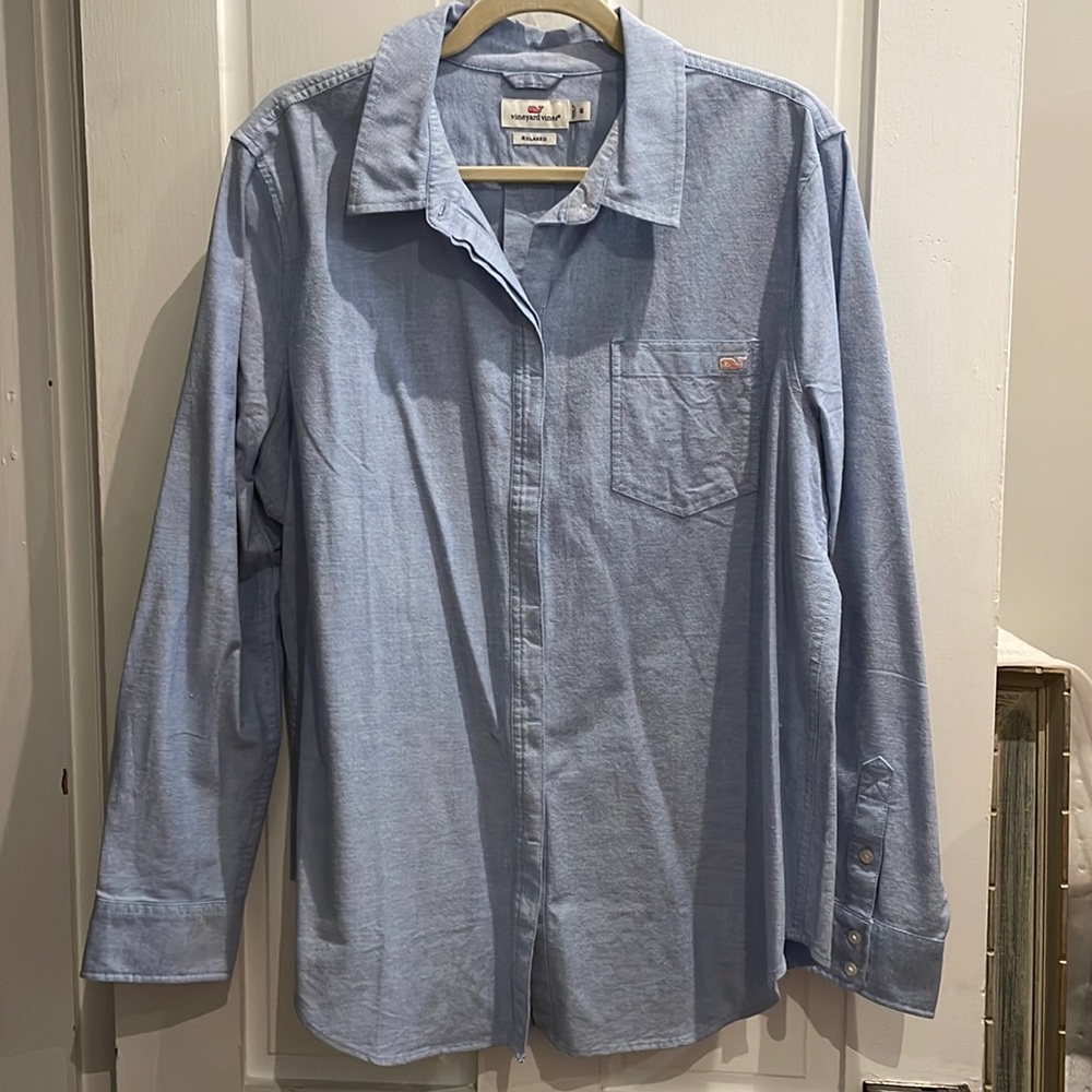 Vineyard Vines relaxed blue button down shirt NWOT Sz 16